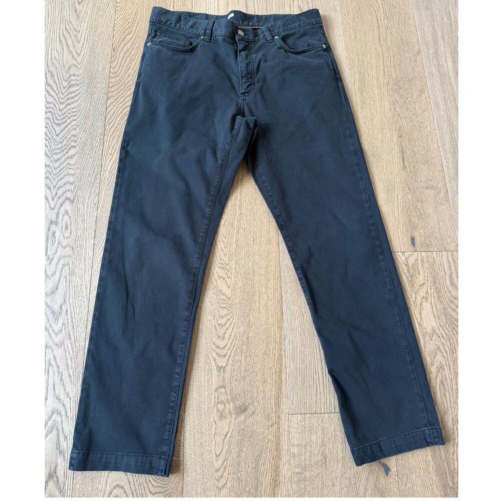 Ermenegildo Zegna 5 Pocket Pants Men's 35 Slim Fit Black Stretch Cotton